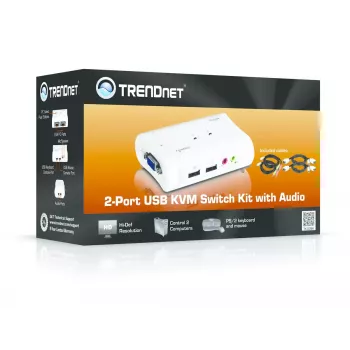 KVM jungiklis Trendnet TK-209K (2 prievadai, USB, VGA, garsas)