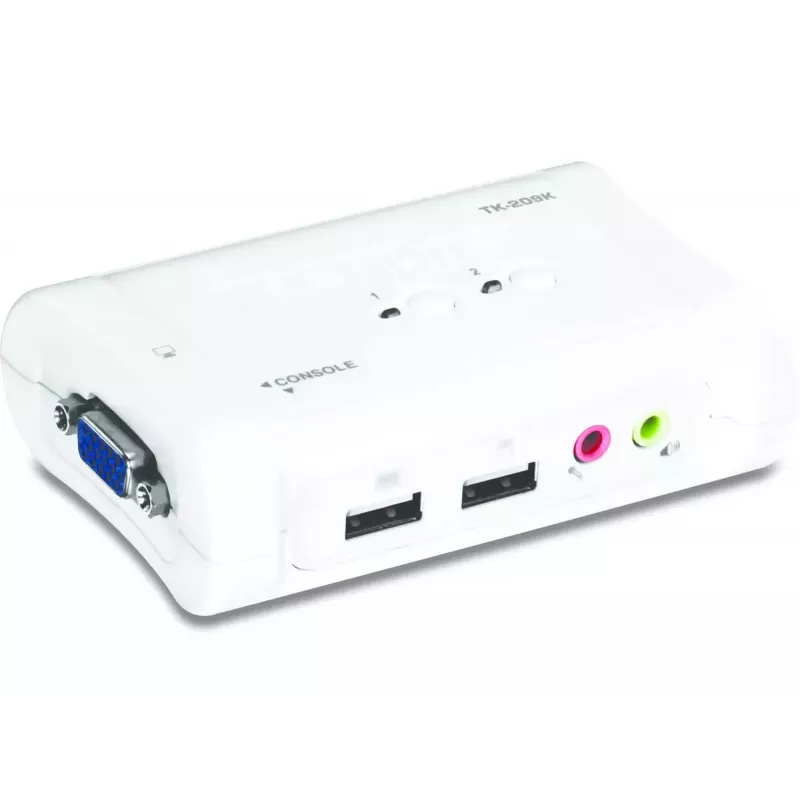KVM jungiklis Trendnet TK-209K (2 prievadai, USB, VGA, garsas)