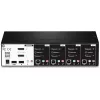 KVM jungiklis Trendnet TK-440DP 4 prievadų, dviejų monitorių, DisplayPort, juodas sidabrinis