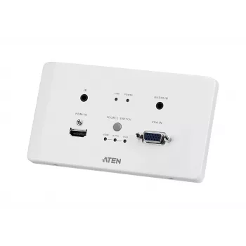 ATEN VE2812AEUT HDMI ir VGA HDBaseT siųstuvas su EU sieniniu lizdu / PoH (4K@100m)