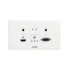 ATEN VE2812AEUT HDMI ir VGA HDBaseT siųstuvas su EU sieniniu lizdu / PoH (4K@100m)