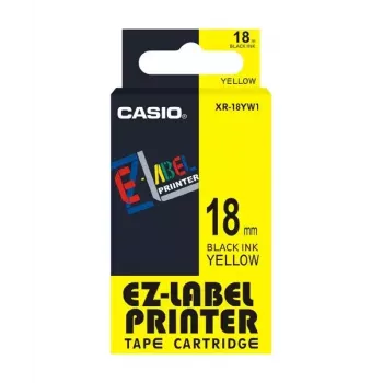 Juostelė etiketėms Casio XR-18YW1 juoda ant geltonos