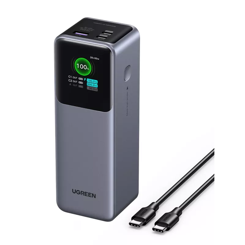 Ugreen 25000 mAh 200 W greito įkrovimo Powerbank pilka