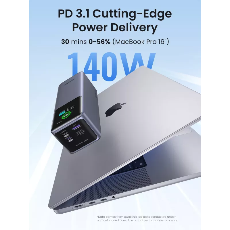 Ugreen 25000 mAh 200 W greito įkrovimo Powerbank pilka