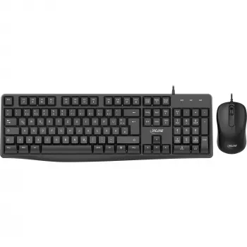 InLine Basic Desktop II, klaviatūros ir pelės rinkinys, USB laidas, standartinis DE išdėstymas