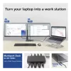 ACT USB-C 4K MST dokų stotelė 2 HDMI monitoriams, Ethernet, USB-C, 3x USB-A, PD įkrovimo perdavimas ir 1 m atjungiamas kabelis