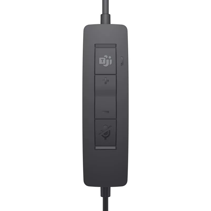 DELL Pro Stereo Headset WH3022, laidinis ausinių ir mikrofono rinkinys, skirtas biurui/skambučių centrui, 96 g, juoda