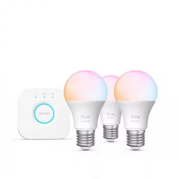 Philips Hue White and colour ambience Essential išmanusis apšvietimo rinkinys — 3× E27 išmaniosios lemputės, 806 lm, 8 W, Bluetooth/Zigbee