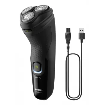 Philips X3021/00 vyriškas skustuvas su sukamaisiais peiliukais ir kirpimo mašinėle, juodas