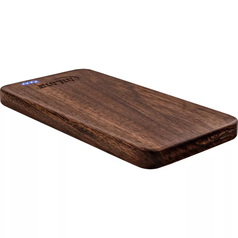 InLine woodplate USB PowerBank 5000 mAh su LED, riešutmedžio mediena