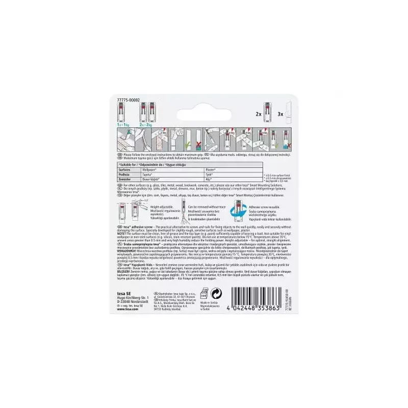 Universalus kabliukas TESA 77775 Outdoor Baltas 2 vnt