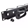 InLine 19 inch kabelių tvarkymo panelė su 9 nuimamais plastikiniais laikikliais, RAL9005 juoda