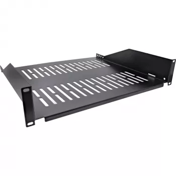Lentynėlė stelažui InLine 19 col. 400 mm 20 kg 2U RAL 9005 juoda