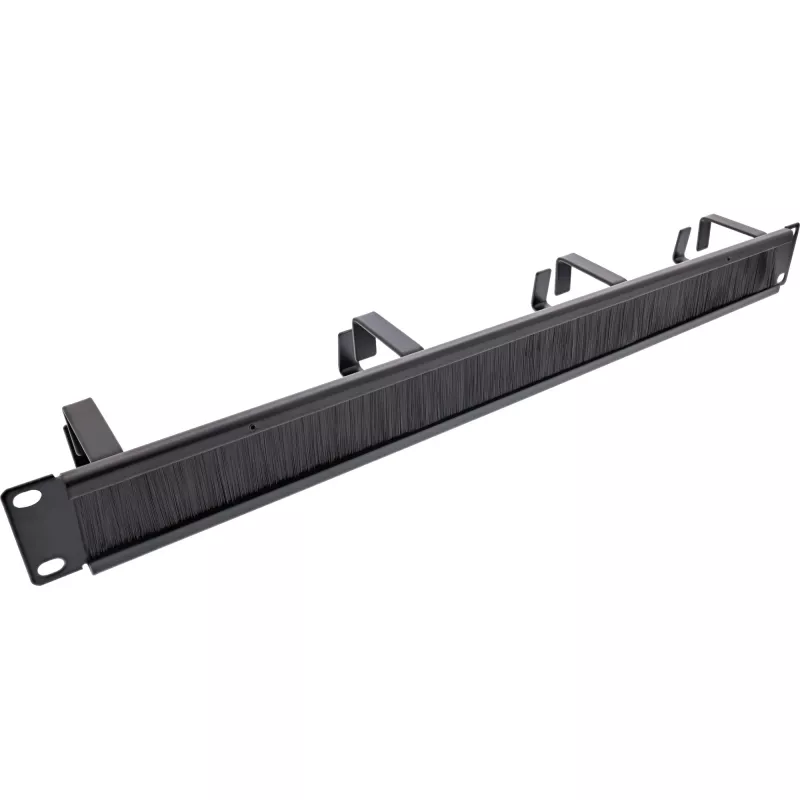 Kabelių valdymo panelė InLine 19111L 1U Juoda 19 colių su šepetėlio įdėklu