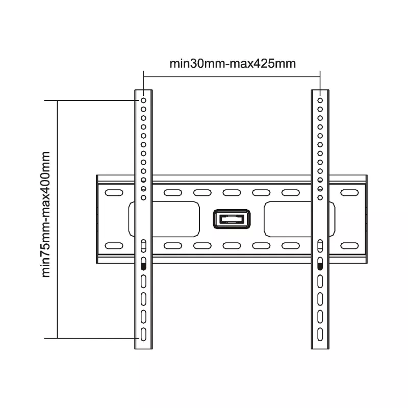 InLine sieninis laikiklis TFT / LED / Plazminiams 81–140 cm 32–55 col. max. 75 kg