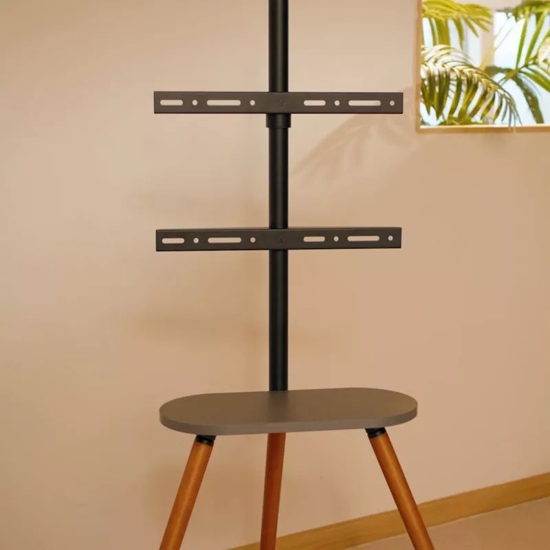 TV stovas InLine 23133W 43–65 colių ekranams su lentyna, laisvai pastatomas