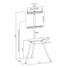 TV stovas InLine 23133W 43–65 colių ekranams su lentyna, laisvai pastatomas