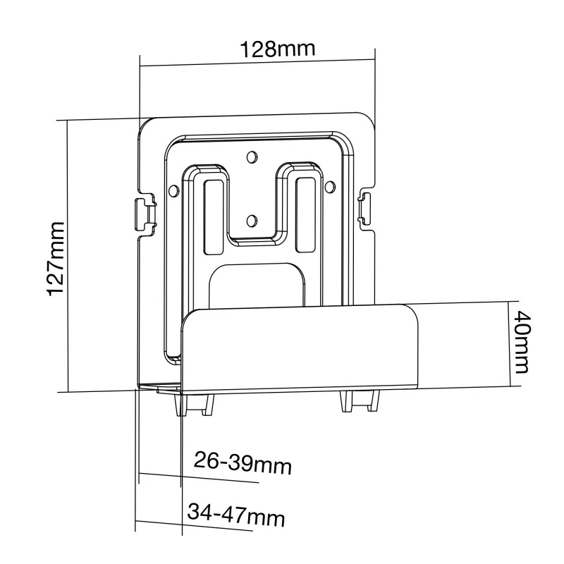Pasyvus laikiklis InLine 23152B srautinio perdavimo dėžutei 26-39 mm