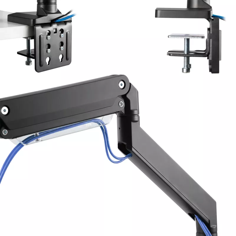 InLine stalinis laikiklis su keltuvu ir USB3.0, judamas, 3 ekranams iki 27 colių