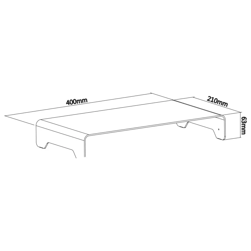 InLine monitorių platforma aliumininė 63 mm, iki 10 kg, laisvai pastatoma, sidabrinė 23175A