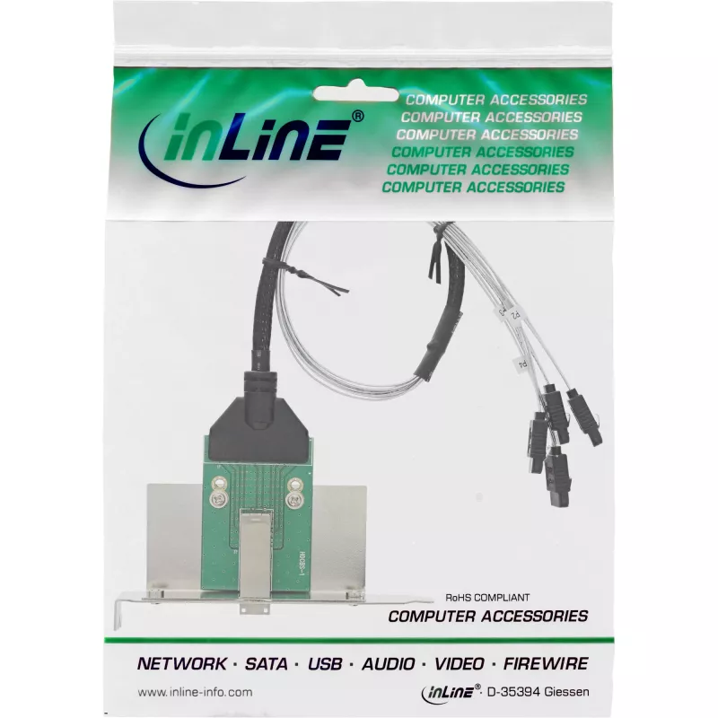 SAS HD adapteris InLine SFF-8644 4x SATA