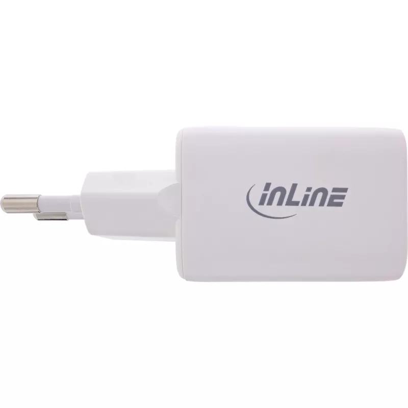 InLine USB maitinimo adapteris, įkroviklis USB-A + USB-C, 33W, PD + QC, baltas