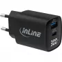 InLine USB PD maitinimo šaltinis, GaN įkroviklis, 2 prievadai, USB-C + USB-A, 30W, su ekranu