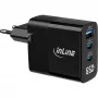 InLine USB PD maitinimo blokas, GaN įkroviklis, 3 prievadai, USB-C + USB-A, 65W, su ekranu