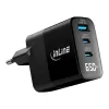 InLine USB PD maitinimo blokas, GaN įkroviklis, 3 prievadai, USB-C + USB-A, 65W, su ekranu