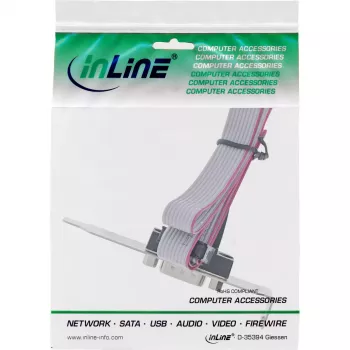 InLine Slot Bracket DB9 vyriškas į 10 kontaktų vidinę jungtį tiesioginis 1:1 0,6 m