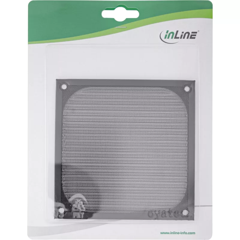 InLine apsauginis filtras ventiliatoriui, aliuminis, juodas, 120x120 mm