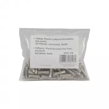 InLine varžtai ventiliatoriams 5x16 mm sidabriniai, 100 vnt. pakuotė