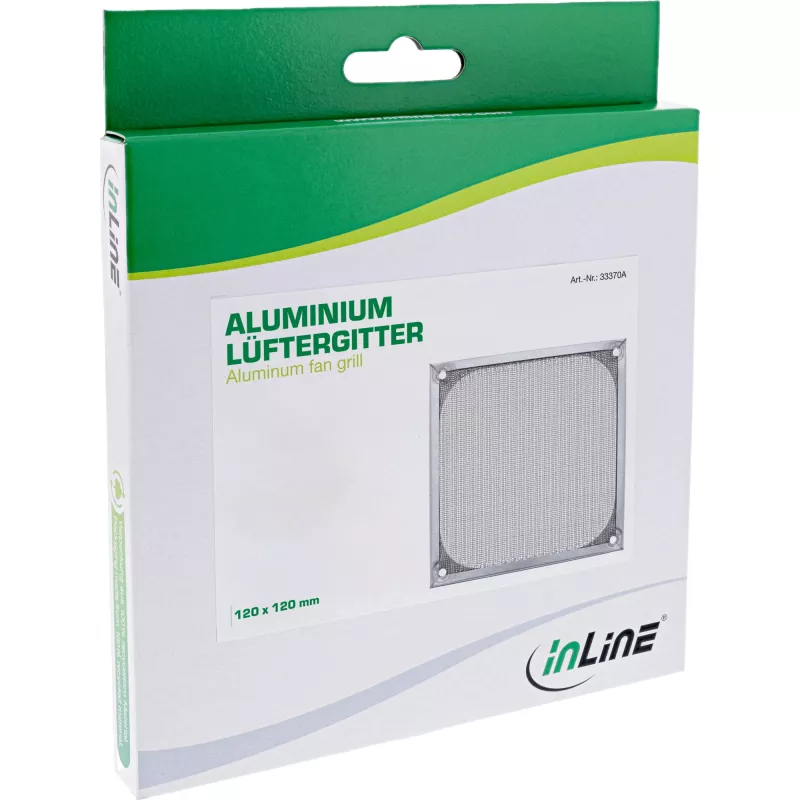 InLine 33372A Aliumininis ventiliatoriaus filtras su grotelėmis 140x140 mm