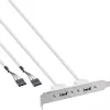 InLine Lango juostelė 2x USB 2.0 Type A moteriška į 2x 5 kontaktų vidinę jungtį 0,3 m