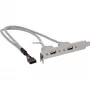 InLine USB 2.0 lizdų laikiklis 2x USB A moteriška į 1x 10 kontaktų jungtį 0,35 m