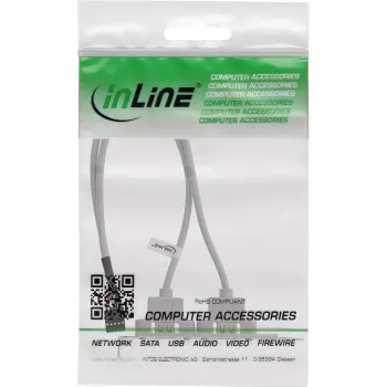InLine USB 2.0 lizdų laikiklis 2x USB A moteriška į 1x 10 kontaktų jungtį 0,35 m
