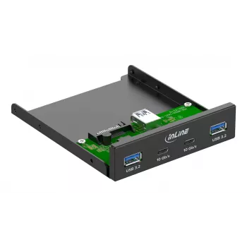 InLine 33456C priekinis skydelis 8,89 cm (3,5 colio) I/O prievadų juodas