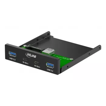 InLine 33456C priekinis skydelis 8,89 cm (3,5 colio) I/O prievadų juodas