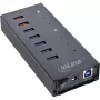 InLine USB 3.2 Gen.1 7 portų USB šakotuvas aliumininiame korpuse su 2,5 A maitinimo šaltiniu, juodas
