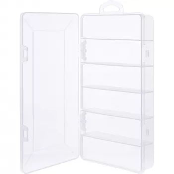 InLine dėžutė smulkioms detalėms, 6 skyriai, 206x107x33 mm, permatoma