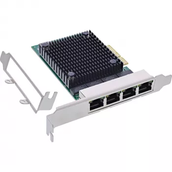 InLine Quad Gigabit tinklo plokštė, 4x RJ45 2,5 Gb/s, PCIe x4, su žemo profilio laikikliu