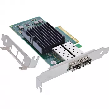 InLine Dual 10 Gigabit tinklo plokštė, 2x SFP+, PCIe x8, su žemo profilio laikikliu