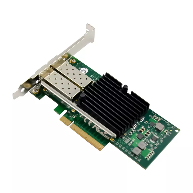 InLine Dual 10 Gigabit tinklo plokštė, 2x SFP+, PCIe x8, su žemo profilio laikikliu