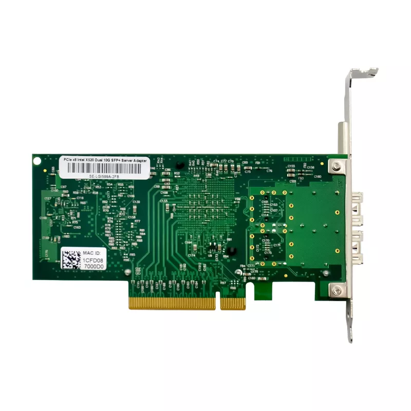 InLine Dual 10 Gigabit tinklo plokštė, 2x SFP+, PCIe x8, su žemo profilio laikikliu
