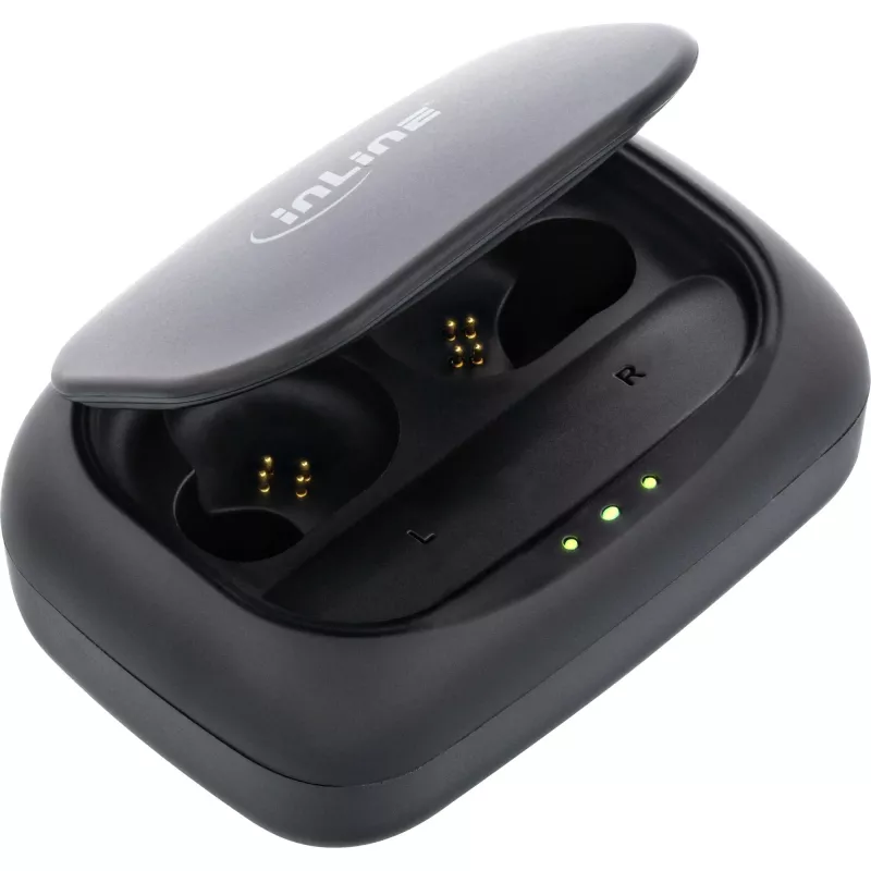 InLine PURE Air TWS, belaidės ausinės „In-Ear“ su „Bluetooth“ ir Qi dėklu-pakrovėju