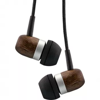 Ausinės InLine woodin-ear – laidinės į ausį dedamos ausinės su graikinio riešuto detalėmis