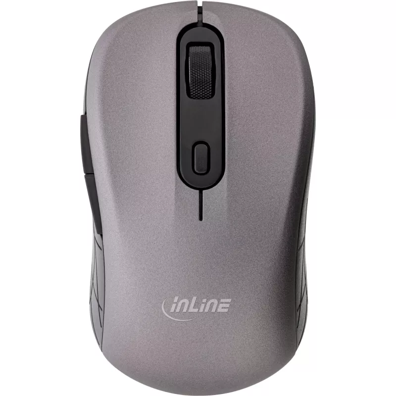 InLine pelė 3-in-1, Bluetooth + 2x 2,4 GHz, 5 mygtukai, optinė, pilka/juoda