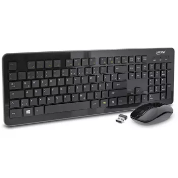 InLine Design Desktop rinkinys, belaidė klaviatūra ir pelė, USB 2,4 GHz, iki 1600 dpi, juoda
