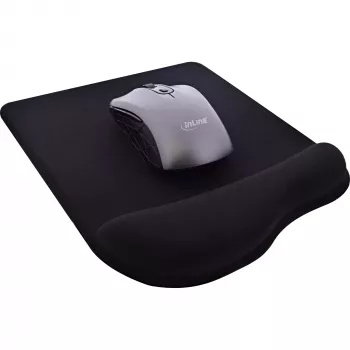InLine pelėdėlio kilimėlis su geliniu riešo atramu, 235x185x25 mm, juodas