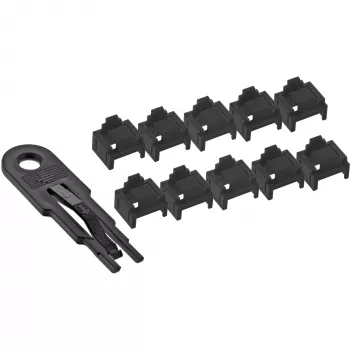 InLine RJ45 prievado blokavimo rinkinys, 10 blokatorių su raktu, juodos spalvos